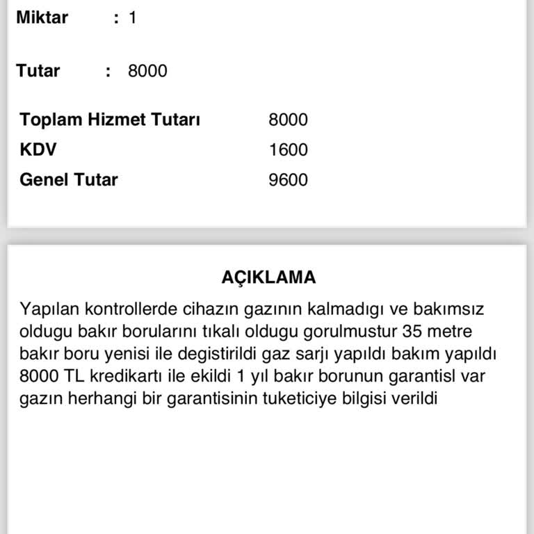 Baymak Teknik Servis Yanlış Tamir Ve Haksız Fatura Kesimi