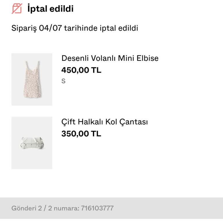 Bershka Siparişimi İptal Etti!