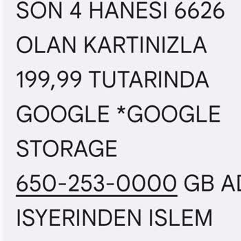 Google Storage İstemim Dışında Kartımdan Para Çekmiş