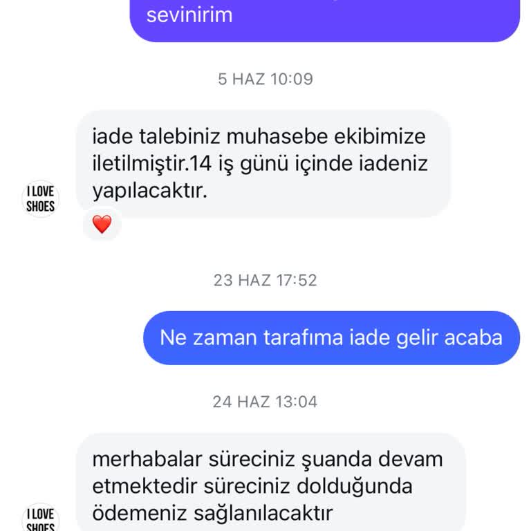 iloveshoes.com.tr İadem Hala Yatmadı