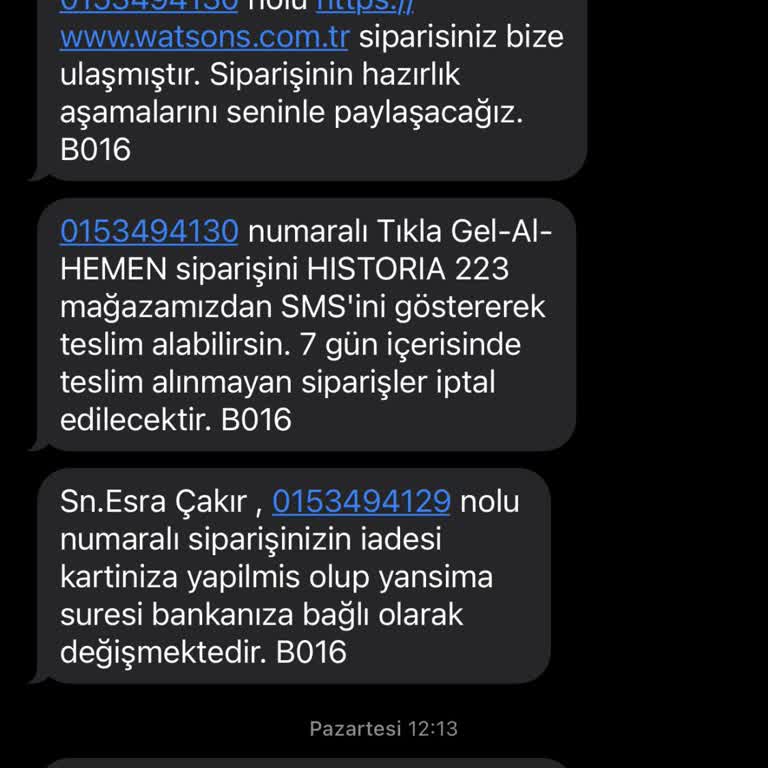 Watsons Para İadesi Sorunu