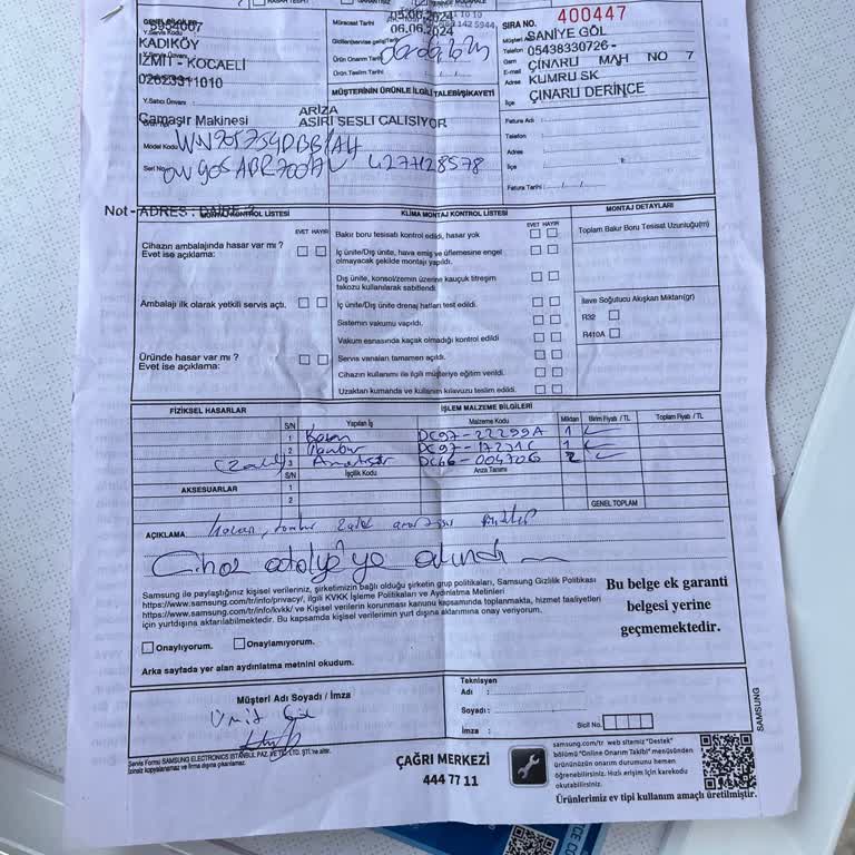 Samsung Marka Çamaşır Makinesi Mağduriyeti