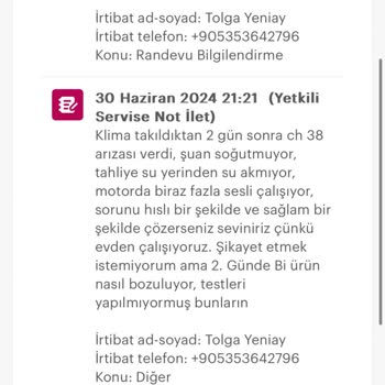 Arçelik Klima Montaj Sorunu Ve Müşteri Hizmetleri Hayal Kırıklığı