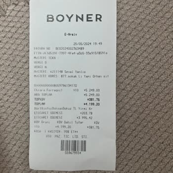 Boyner'e Güvendim De Aldım Ücret İadesi İstiyorum