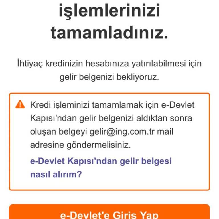 ING Acil Kredi Kullanımı