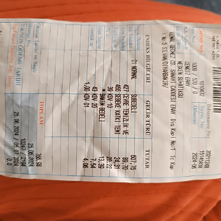 Silvan Belediyesi Yakmadığım Su Faturası 766 TL Para Geldi