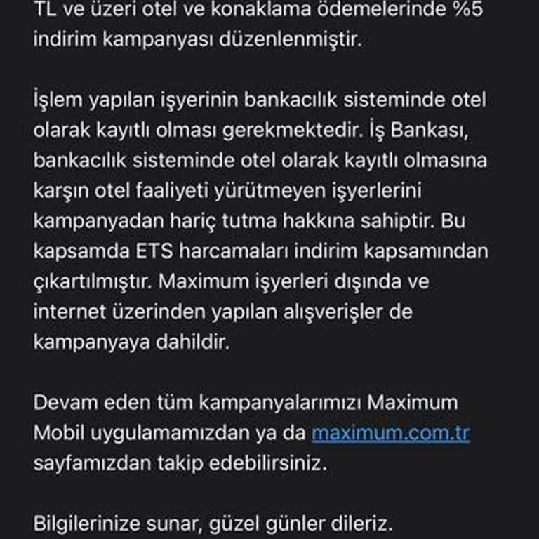 İş Bankası ETS Tur Rezervasyonuna İndirim Sağlamadı