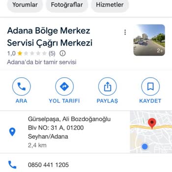 Merkez Teknik Servis (0850 441 12 05) Merkez Teknik Servis Adana