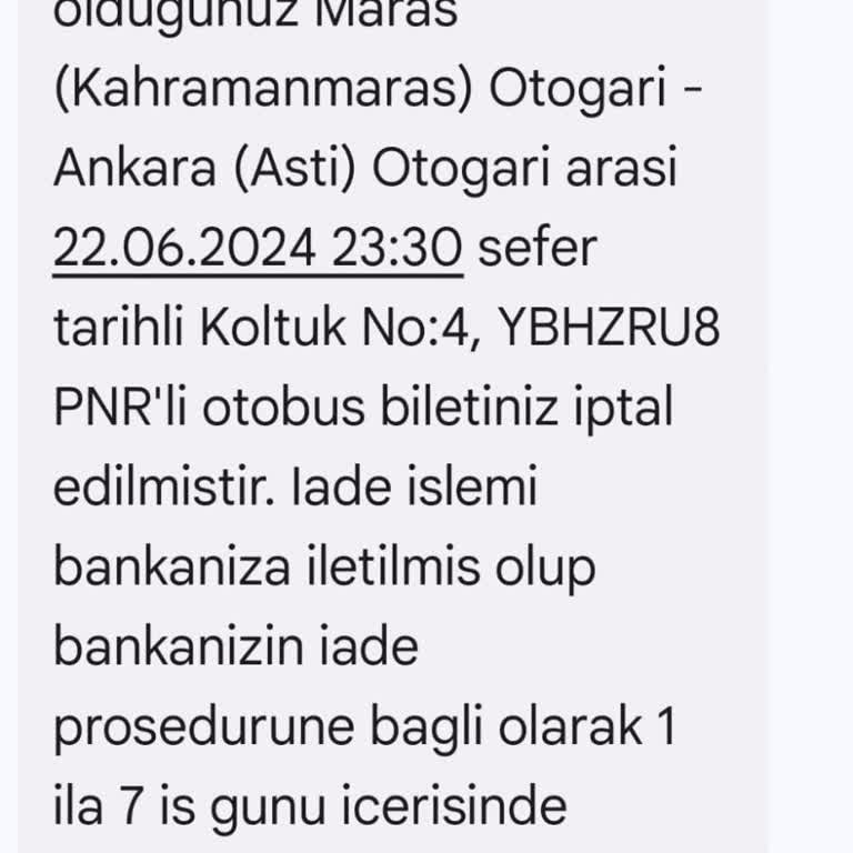 Obilet İptal Edilen Biletin Tutarı Hesaba Aktarılmıyor