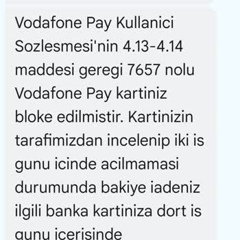 Vodafone Ortada Bir Şey Yok Ken Kartlarıma Bloke Koydu