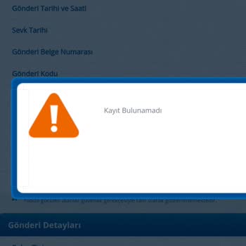 Yurtiçi Kargo Kayıt Bulunamadı Hatası