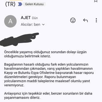 Ajet Bagaj Hasar Sorunu