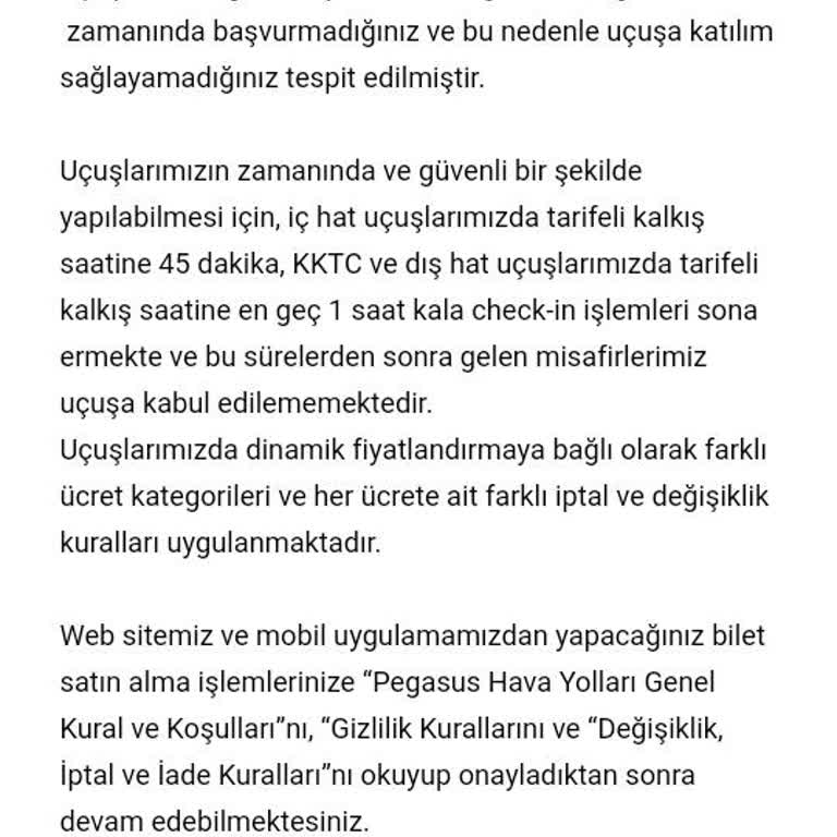 Pegasus Hava Yolları Pc2554 Uçuşu SAW-Erzurum; Eşim Kızım Mağdur Olduk