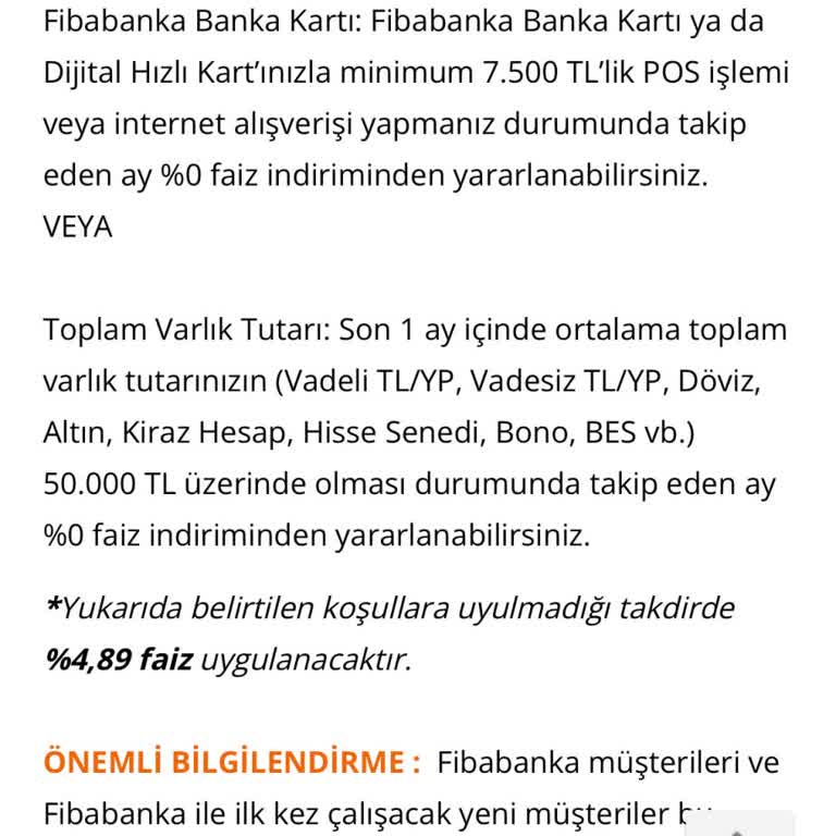 Fiba Banka Alış Gidiş %0 Faizle Müşterileri Yanıltıyor!