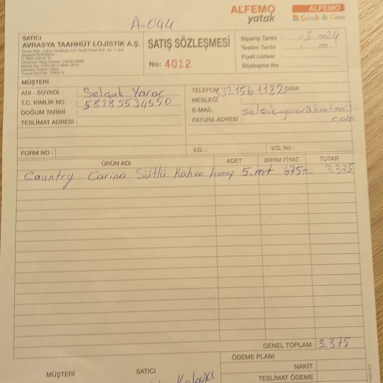 Alfemo Mobilyadan 4 Ay Önce Parasını Ödediğim Kumaş Teslim Edilmedi