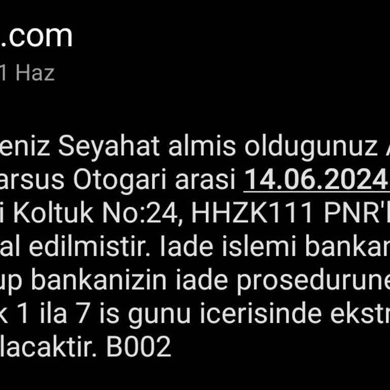 Obilet Ücret İadem Yapılmadı