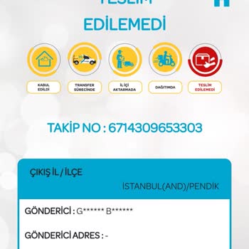 PttAVM PTT Kargo Adrese Gelmemelerine Rağmen Teslim Edilemedi İbaresi