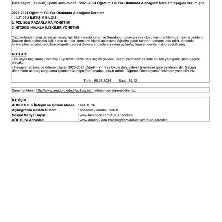 AÖF Yaz Okulu Pasif Öğrenci Sorunu