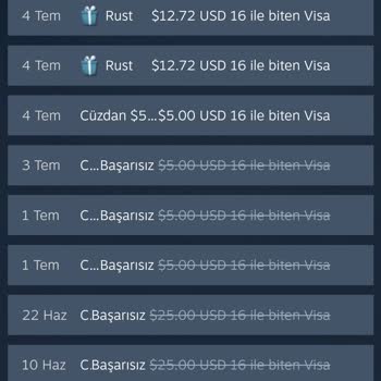 Steam Bilgim Dışı Harcama