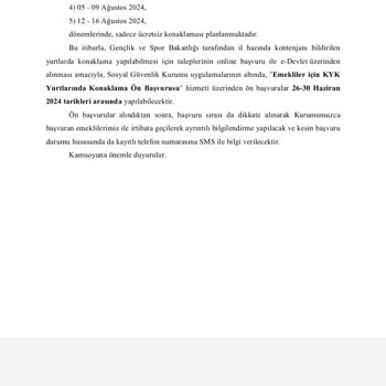 KYK Emekli Konaklama Ön Başvurusu Hakkında Şikayet