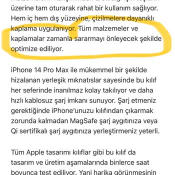 Apple Store Apple 14 Pro Max Şeffaf Kılıf Sararıyor
