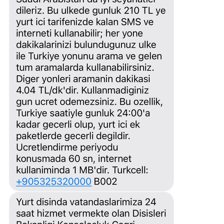 Turkcell Yurt Dışı Kullanım Ücretleri Hakkında Şikayet