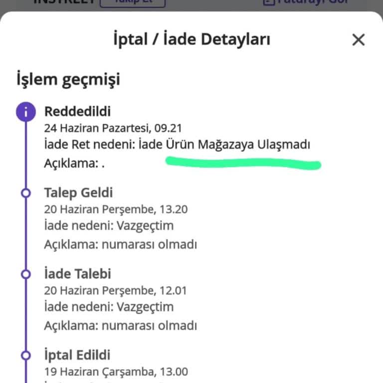 In Street FLO Mağazacılık Ürünümü Aldı Ve İade Etmiyor.