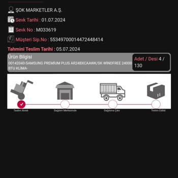 Şok Market'ten Aldığım Klima Kargoya Verilmedi