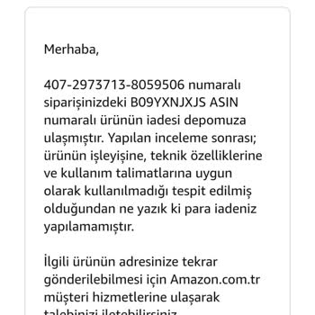 Amazon Hatalı İnceleme Yanlış Karar