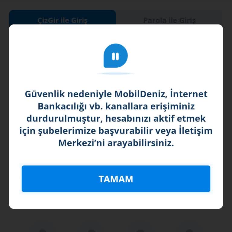 Güvenlik Sebebi İle Denizbank