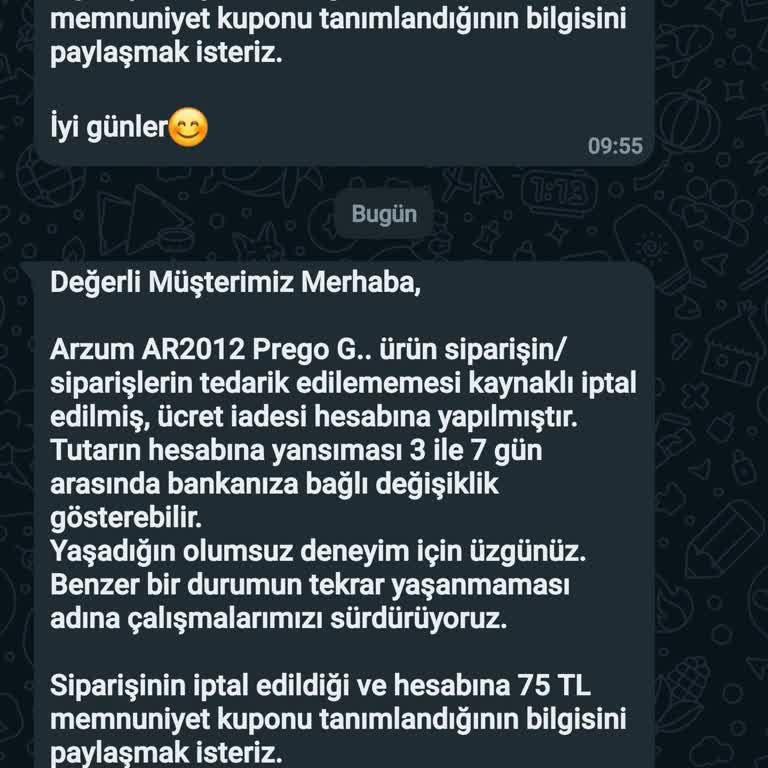 Arzum N11 Üzerinden Aldığım Ürün İptal Edildi