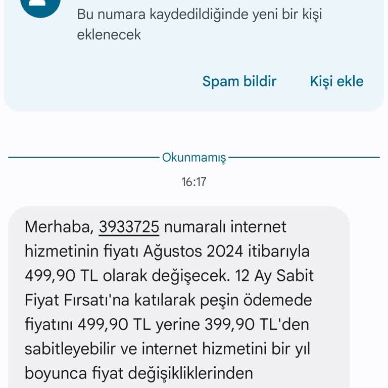 TurkNet Sözleşmeye Aykırı, Aylık Tarifenin Belirtilen Ücretin Dışına Çıkması
