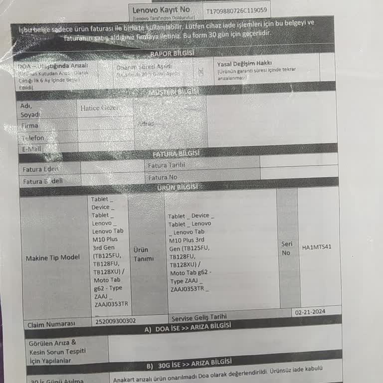 Lenovo Bilgisayar Lenovo Marka Tablet Aldım Mağdur Oldum!