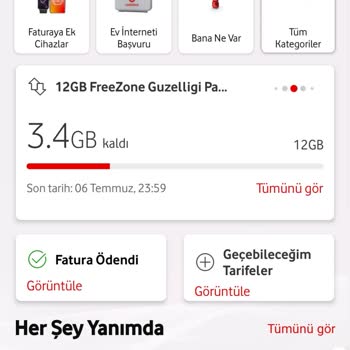 Vodafone İnternetim Olduğu Halde Aşım Paketi