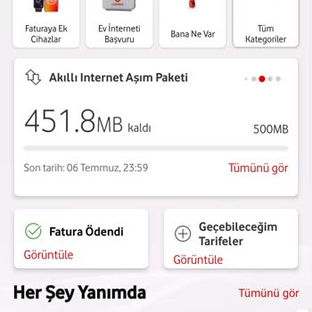 Vodafone İnternetim Olduğu Halde Aşım Paketi