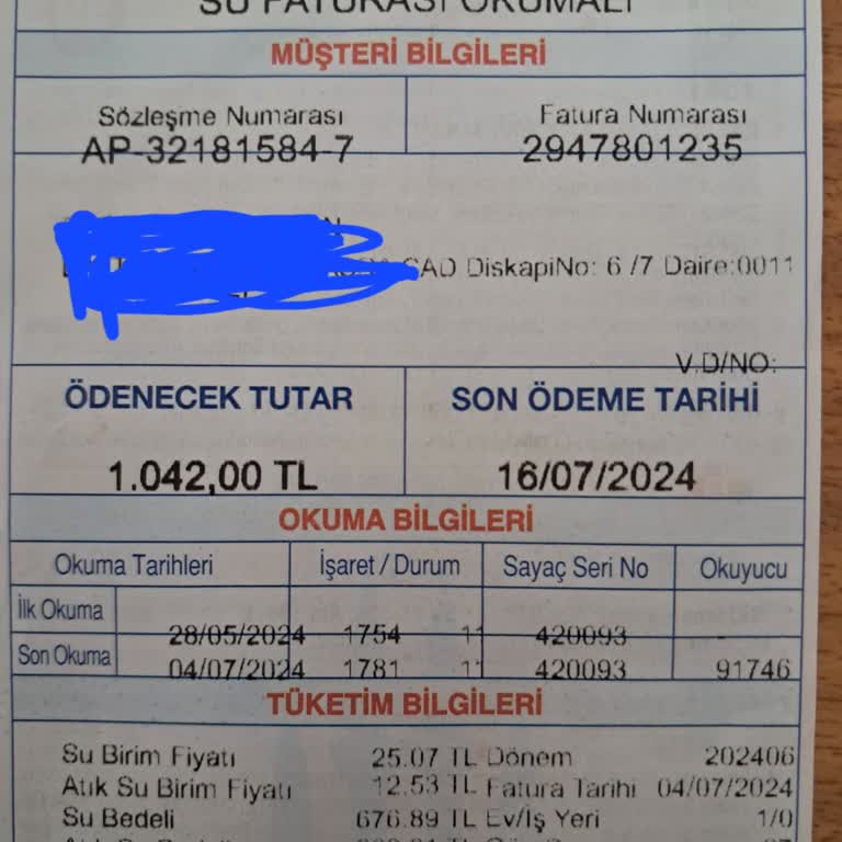Su Faturası İSKİ