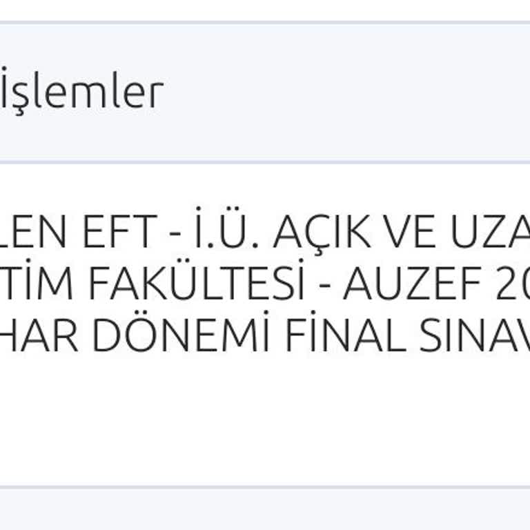 İstanbul Üniversitesi Sınav Ücreti Eksik Yatırıldı