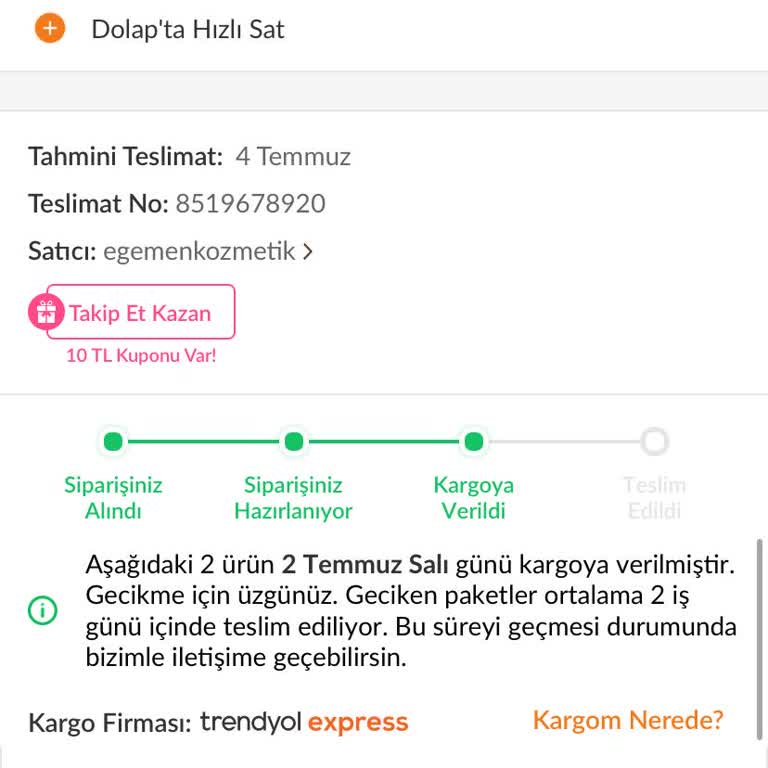 Trendyol Express Bir Daha Asla Kullanmam