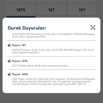 İETT - İstanbul Elektrik Tramvay Tünel 19YK Hattı Amirleri