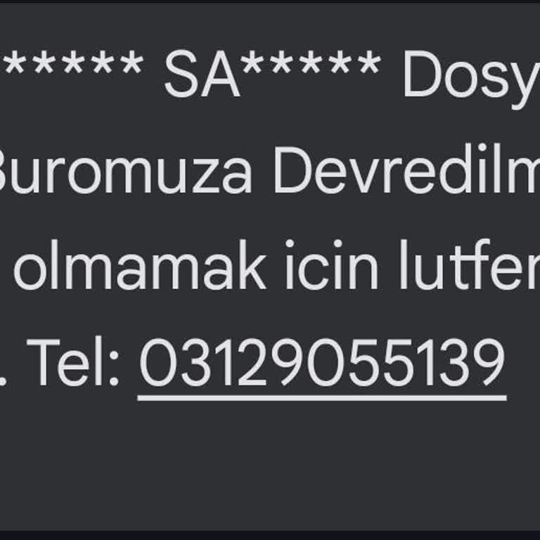 T.SUNBUL HUKUK (SMS) T. S***** Hukuk Bürosu Mesajı