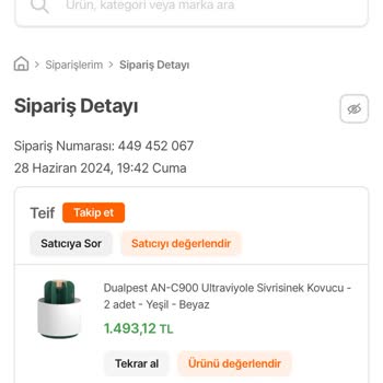 Hepsiburada Teif Eksik Ürün Yolladı