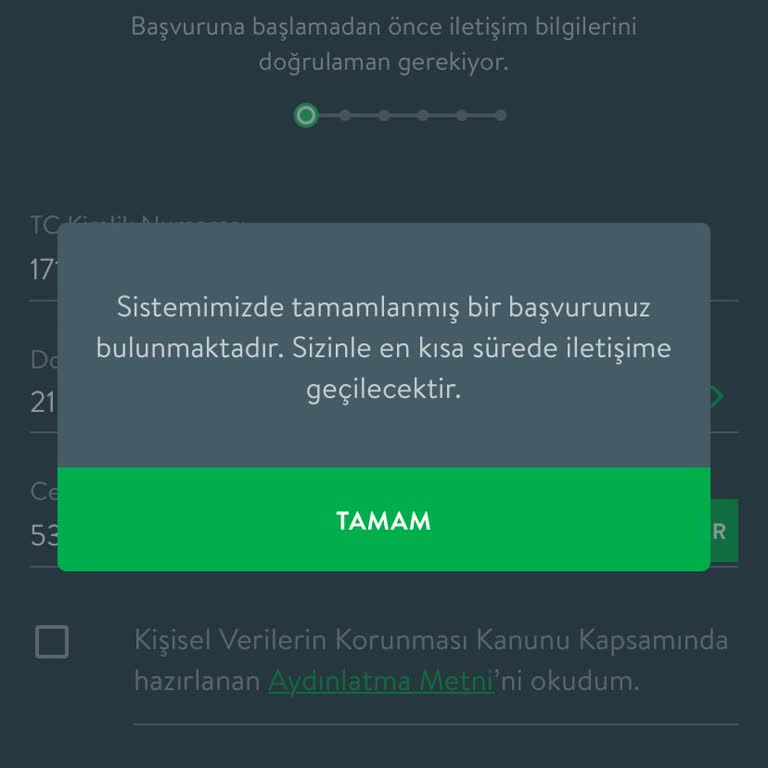 CepteTeb Hesap Açma Problemi