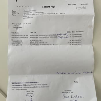 Ak Mobilya Yanlış Getirilen Ürünün Değişiminin Yapılmaması