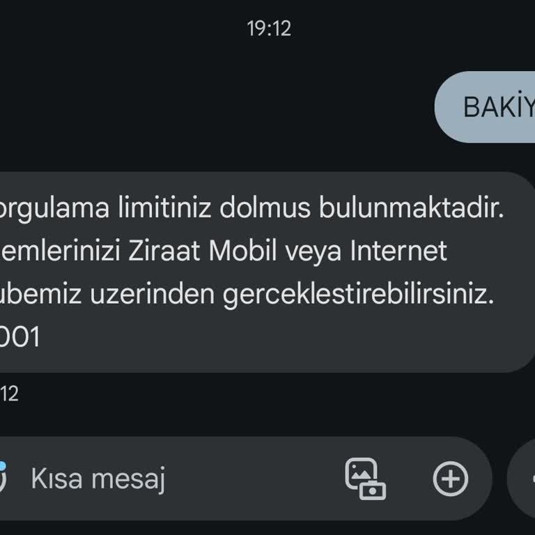 Ziraat Bankası Ziraat Bakiye Sorgulama Limiti
