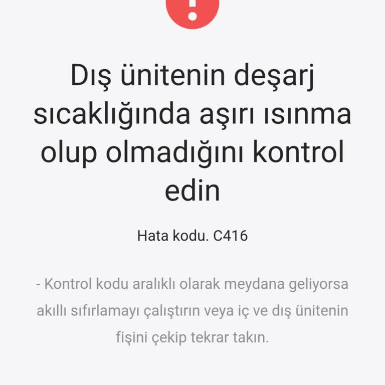 Samsung Klima C4 16 Hatası