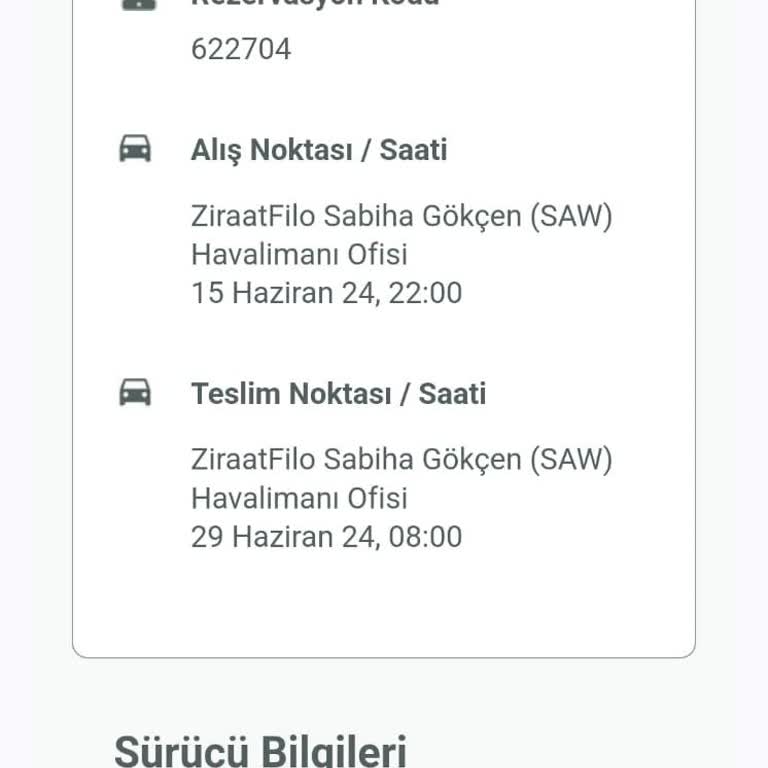 Ziraat Filo SAW Aracımı Teslim Etmedi