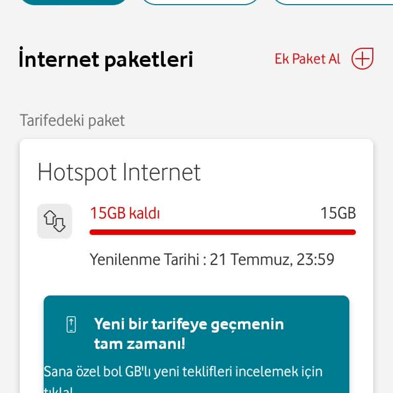 Vodafone Red Sınırsız İnternet