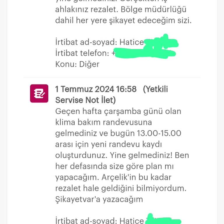 Randevuya 3. Kez Gelmeyen Sakarya Serdivan Arçelik-Beko Teknik Servisi
