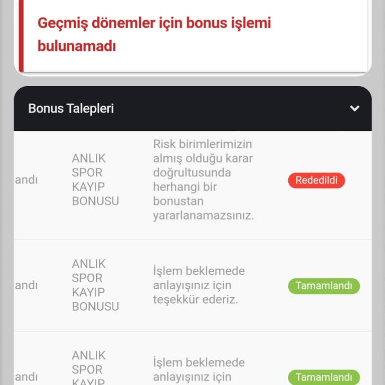 Tulipbet Kayıp Bonusunu Risk Birimi Kesmiş.