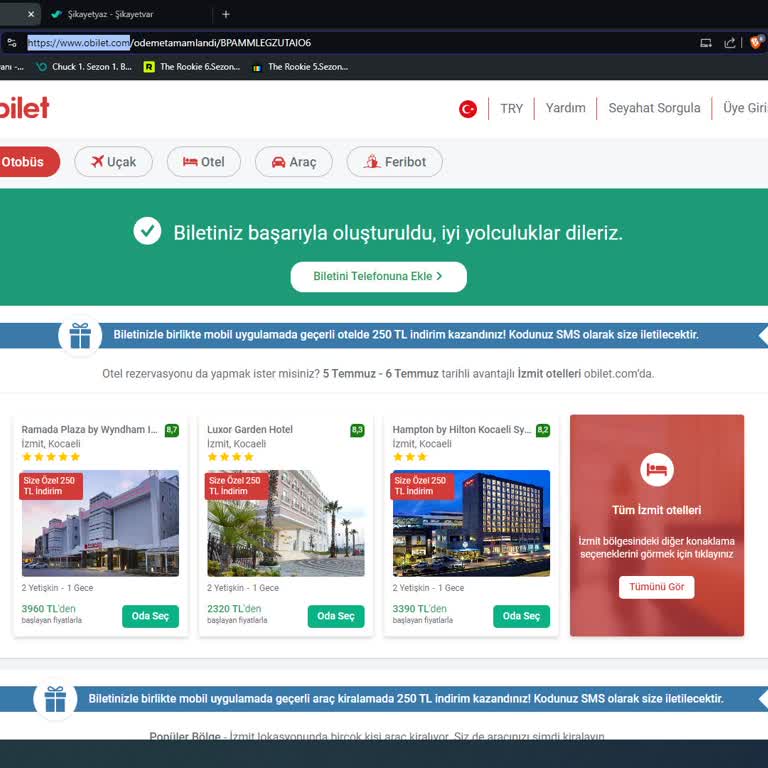 Obilet İptal Edilmeyen Biletler